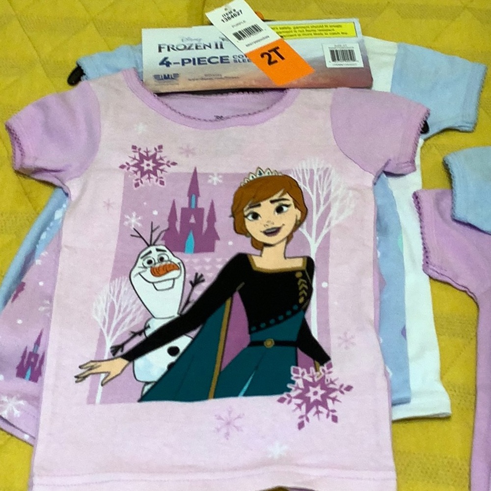 Disney Frozen, 4 pc tops & bottoms, Cotton Sleepwear Set